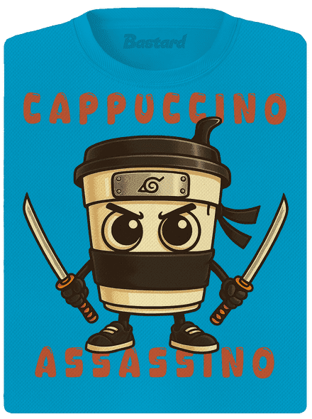 Cappuccino Assasino – Italian Brainrot dámske športové tričko Blue Atol