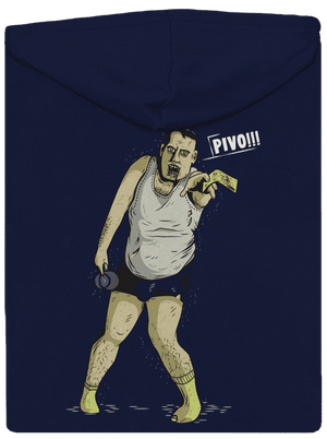 Beer zombie pánska mikina na zips Navy