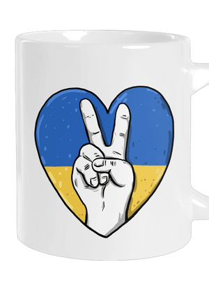 Ukrajina - Mier veľký hrnček White