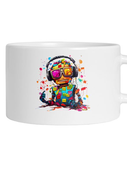 Workaholic robot hrnček makronka White