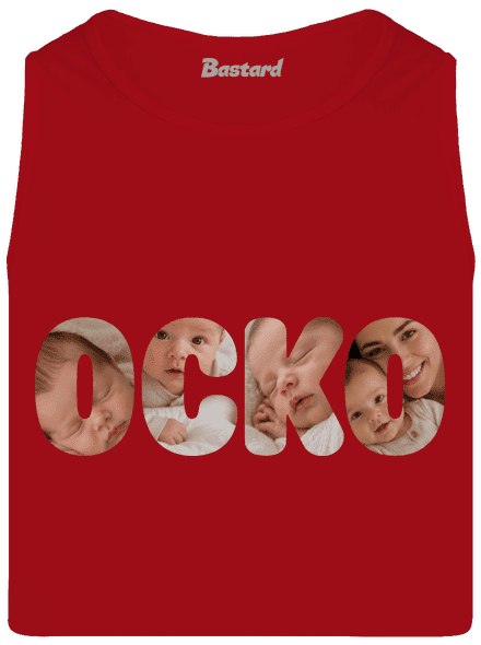 Nápis ocko z vlastných fotiek pánske tielko Red
