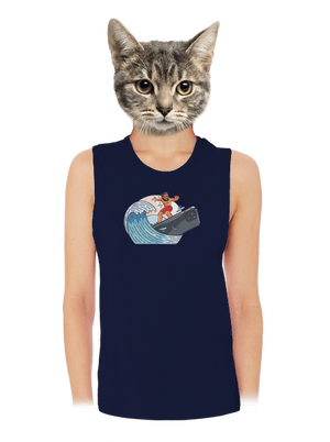 Som surfer dámske tielko voľné Navy