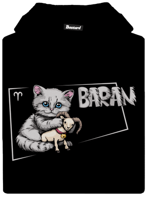 Mačací horoskop: Baran detská mikina klokanka Black