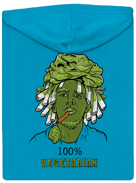100% vegetarián dámska mikina na zips Blue Atol