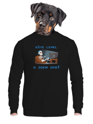 Ešte level unisex mikina bez kapucne Black