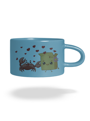 Krab a krabica hrnček makronka Blue Macaron