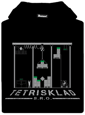 Tetrisklad detská mikina klokanka Black