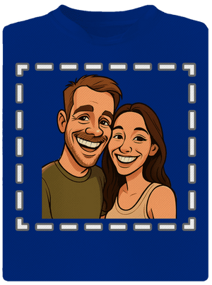 Karikatúra z vlastnej fotky pánske športové tričko Royal Blue Mal