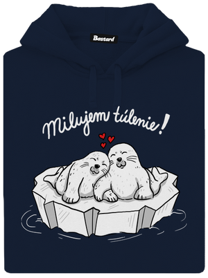 Milujem túlenie pánska mikina klokanka Navy