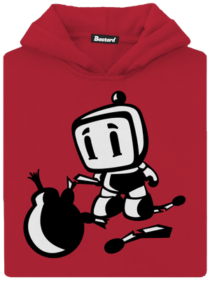 Bomberman detská mikina klokanka Fire Red