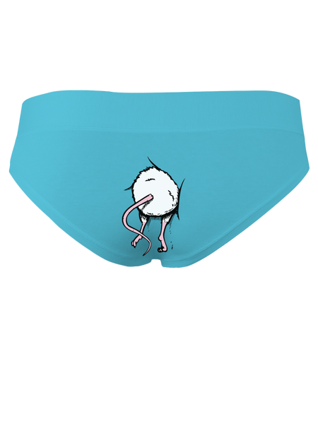 Myš v zadku - modré nohavičky