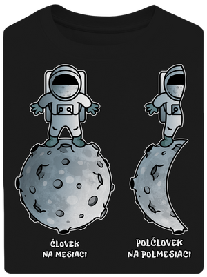 Polčlovek na polmesiaci unisex tričko oversized Black