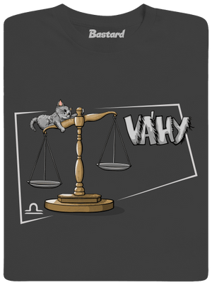 Mačací horoskop: Váhy pánske tričko Dark Grey