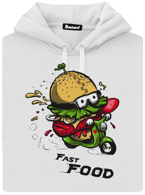 Fast Food dámska mikina klokanka White