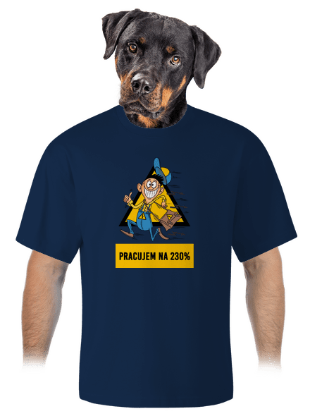 Pracujem na 230% unisex tričko oversized Midnight Blue