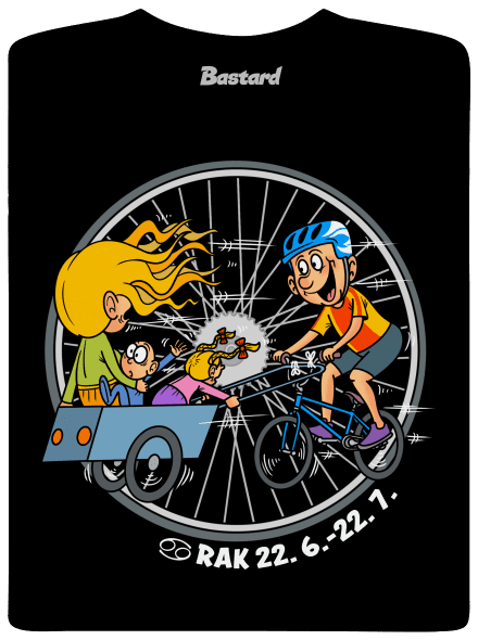 Cyklistický horoskop: Rak detské tričko Black