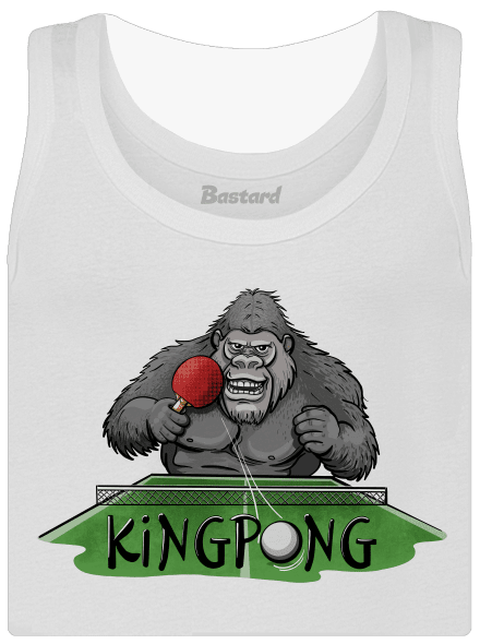 King pong dámske tielko klasické White