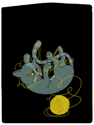 Nevrlý kocúr pánska mikina na zips Black