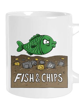 Fish and IT chips veľký hrnček White