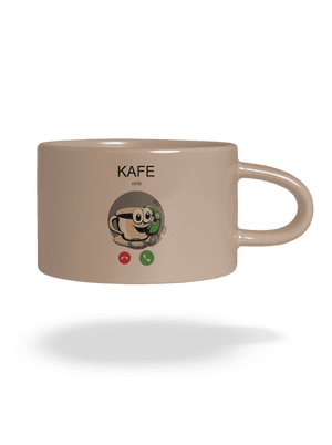 Kafe volá hrnček makronka Brown Macaron