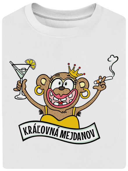 Kráľovná mejdanov unisex tričko oversized White