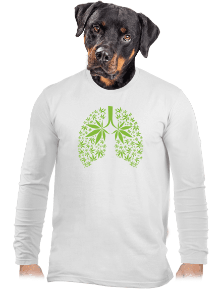 Ganja pľúca pánske dlhý rukáv White