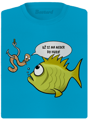 Ryba a dážďovka dámske športové tričko Blue Atol