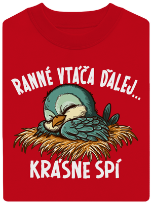 Ranné vtáča spí unisex mikina bez kapucne Red