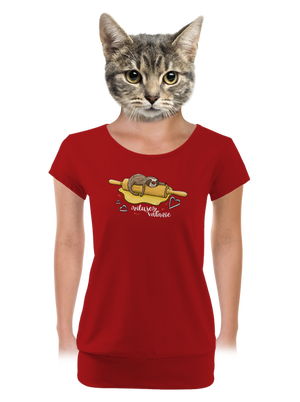 Milujem váľanie dámske tričko s lemom Red Mal