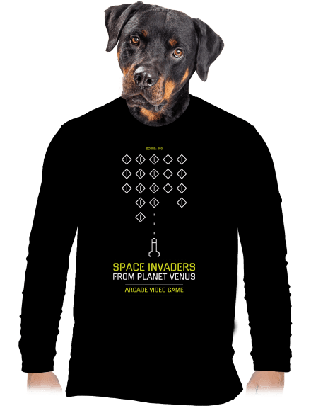 Space Invaders pánske dlhý rukáv Black