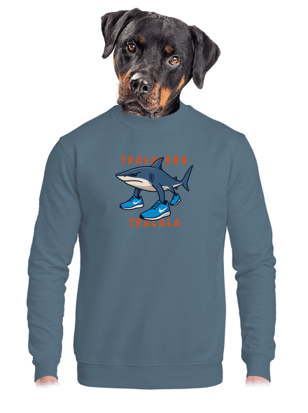 Tralalero Tralala – Italian Brainrot unisex mikina bez kapucne Nordic Blue