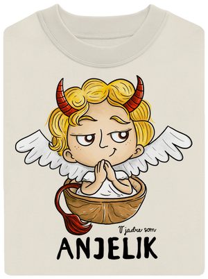 Anjelik unisex mikina bez kapucne Off White