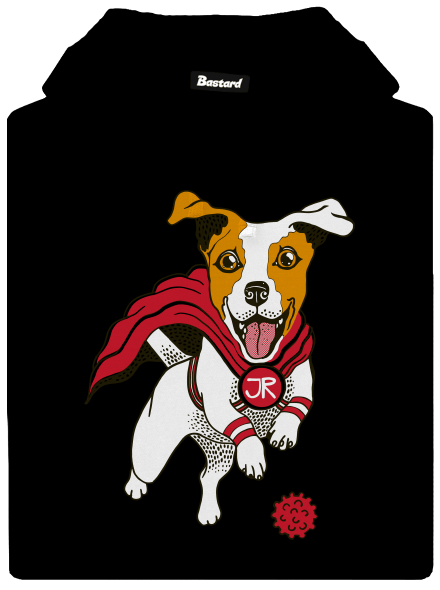 Jack Russell pánska mikina klokanka Black