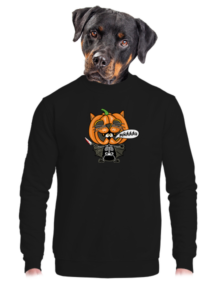 Halloweenská kočička unisex mikina bez kapucne Black