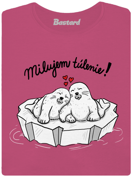 Milujem túlenie dámske tričko s lemom Magenta