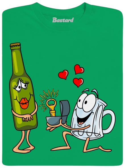 Láska k pivu pánske tričko Kelly Green