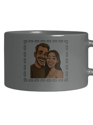 Karikatúra z vlastnej fotky hrnček makronka Grey Macaron