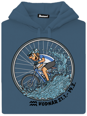 Cyklistický horoskop: Vodnár dámska mikina klokanka Denim