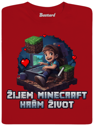 Žijem Minecraft detské tričko Red