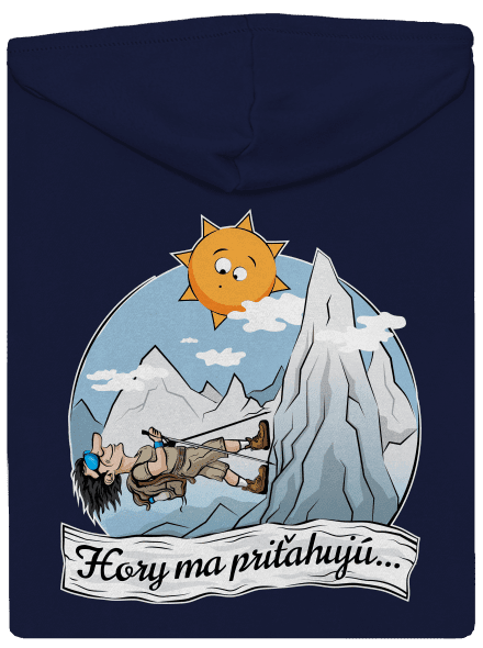 Hory ma priťahujú pánska mikina na zips Navy