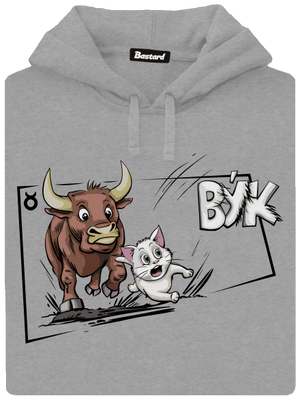 Mačací horoskop: Býk pánska mikina klokanka Light Melange