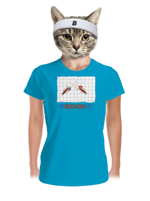 Škvorí piškvorky dámske športové tričko Blue Atol