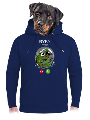 Ryby volají unisex mikina premium Navy