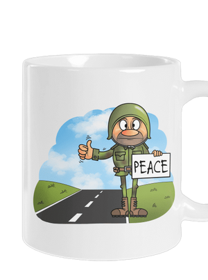 Peace klasický hrnček White