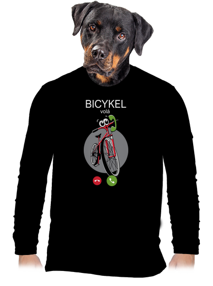 Bicykel volá pánske dlhý rukáv Black