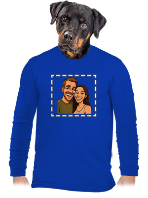 Karikatúra z vlastnej fotky pánske dlhý rukáv Royal Blue