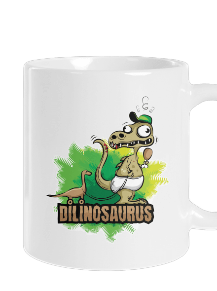 Dilinosaurus klasický hrnček White