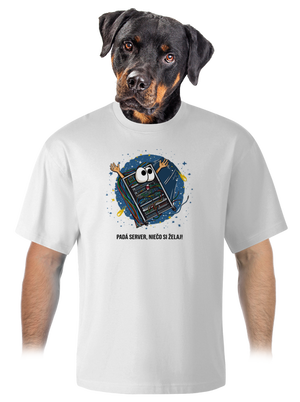 Padá server unisex tričko oversized White