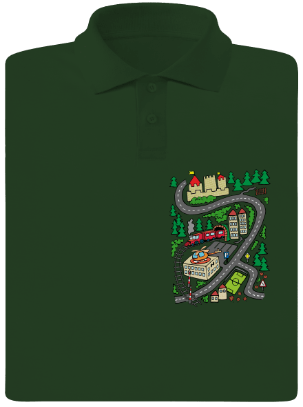 Cesta pánska polokošeľa Bottle Green Mal