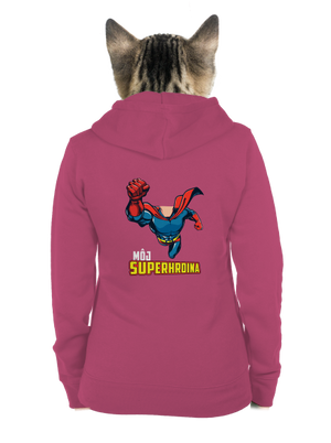 Môj superhrdina dámska mikina na zips Magenta